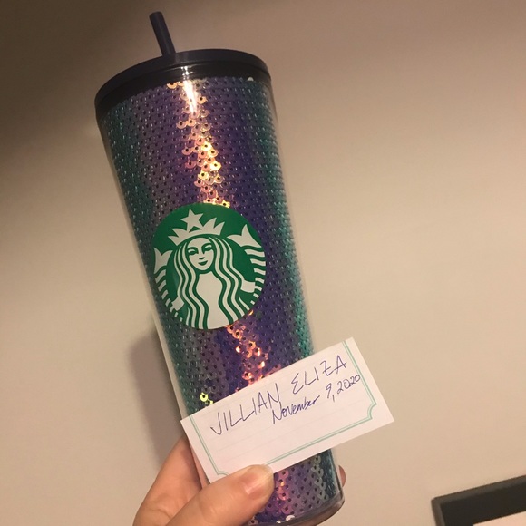 LAST ONE - BNWT Starbucks Sequin Tumbler 🖤 - Picture 2 of 3